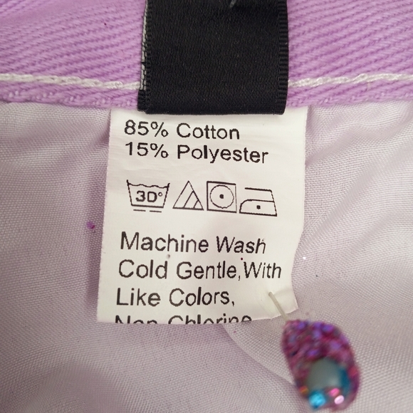 ☆3/$20* Half Pink Half Purple Heart Pocket Mom Jeans - Picture 4 of 13